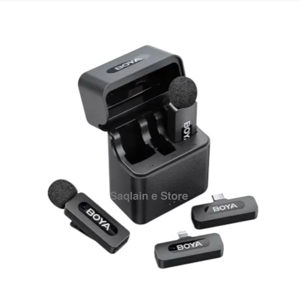 Boya BY-V3 Combo 2.4GHz Dual Channel Wireless Microphone System for Android & IOS