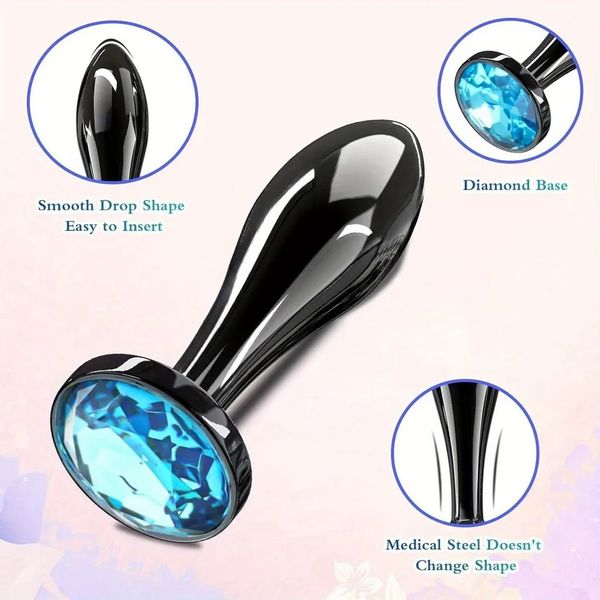 Butt Plug Stainless Sex Anal Toy - G Spot Anal Sex Adult Toy for Beginner Adult Unisex Women and Men Couple