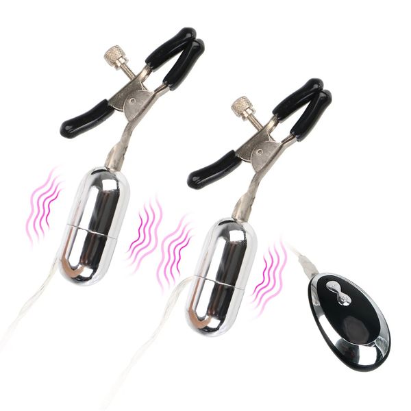 Breast Massage Sex Toys for Women Couple Nipple Clitoral Stimulation Nipple Clamps Clitoral Clip Nipple Vibrator 20 Frequency