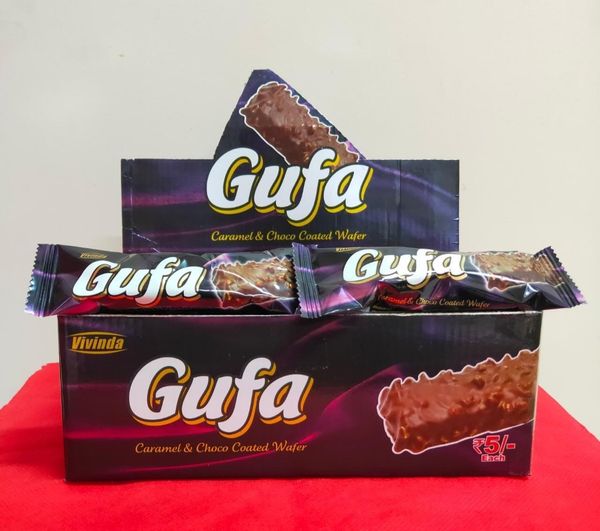 Caramel And Choco Coated Wafer Rectangular Gufa Chocolate -30 pcs -indian