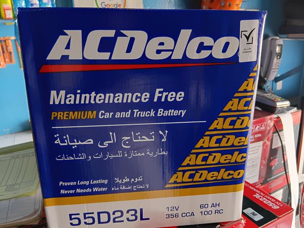 12 volt 60 ah 55d23L acdelco battery