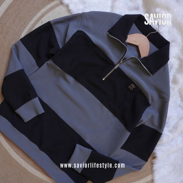 Grey Black - Full Sleeve Zipper Sweatshirt