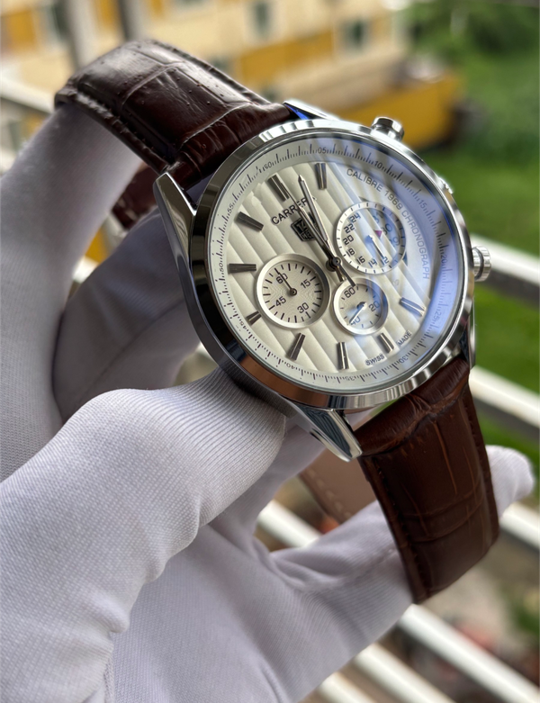 Tag Belt 1969 Brown Belt White Dial