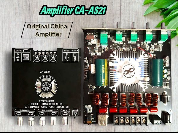AS21 220W*2+350W 2.1 Bluetooth Power Amplifier Board with TPA3255 Chip, 18V-36V Bluetooth Speaker Audio Amplifier Module