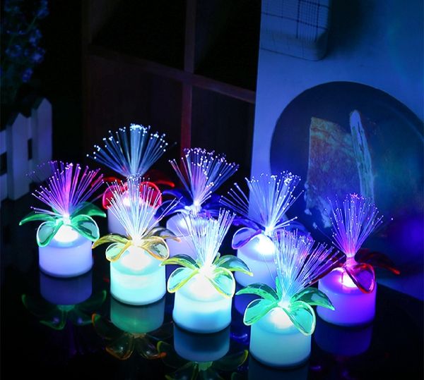 Colorful LED Optic Fiber Flower Light Star Sky Shaped Valentine Party Lamp Day Atmosphere Home Decoration Night Festival