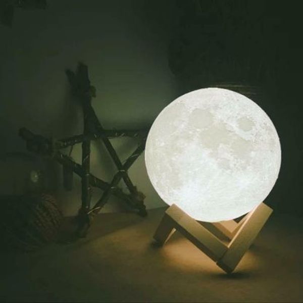 Remote control Moon Light with Wood Stand & Touching