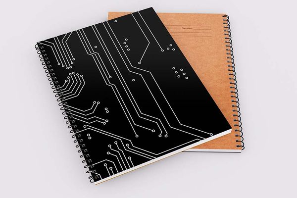 Circuit Design (Black) - Demy Notebook