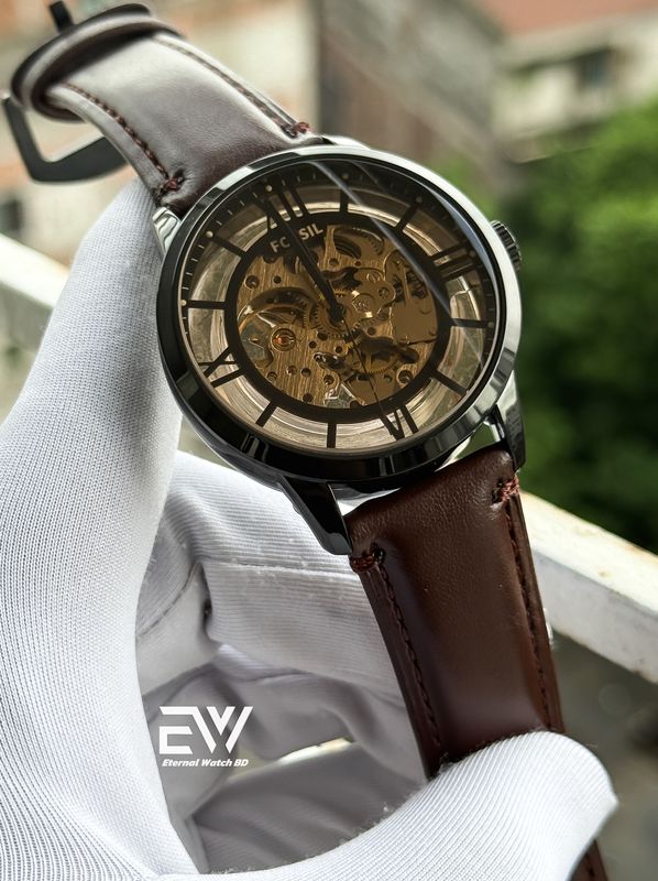 FOSSIL AUTOMATIC BROWN BELT BLACK CASE