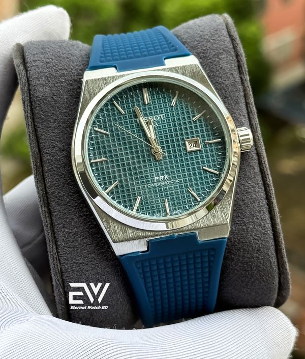 TISSOT PRX NON CHRONO BLUE DIAL SILVER CASE