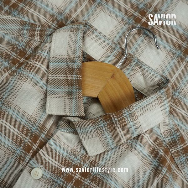 Camel Grid - Full Sleeve Pocket Less Check Shirt