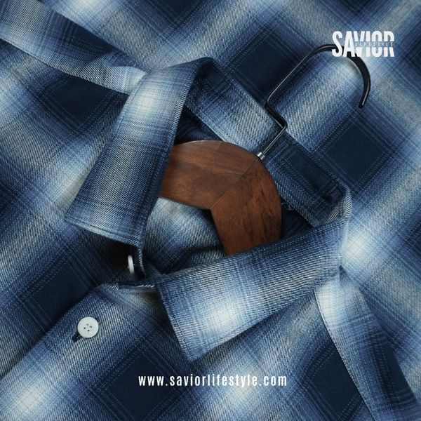 Ocean Fade - Full Sleeve Pocket Less Check Shirt