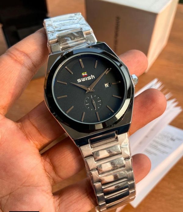 Swish Black Silver Non Chronograph AA Grade