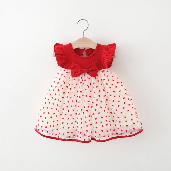 Baby Girl Flying Sleeves Love Printed Summer Princess Dress (6 months to 3 years)