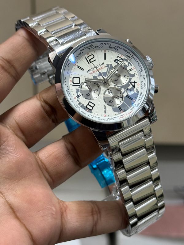 MONTBLANC WORLD MAP CHRONO CHAIN WHITE DIAL