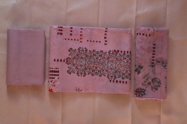 Womens Light Pink Premium Mannat Three Piece