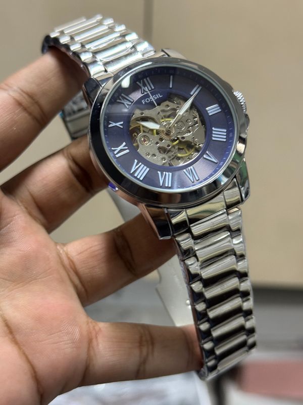 FOSSIL AUTO BLUE DIAL CLIP LOCK