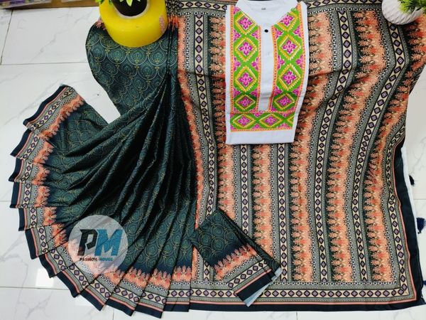 শাড়ি–পাঞ্জাবি কাপল সেট (ব্লাউজ সহ)