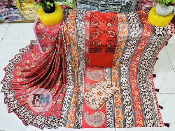 শাড়ি–পাঞ্জাবি কাপল সেট (ব্লাউজ সহ)