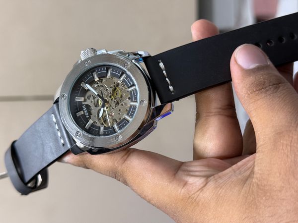 FOSSIL AUTO BLACK DIAL BLACK BELT