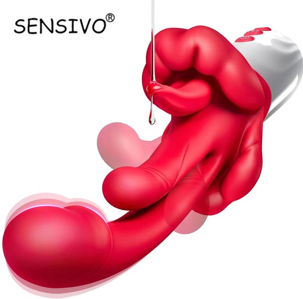 5 IN 1 Swings Tongue Dildo Vibrator for Women G Spot Stimulator for Clitoral Vaginal Anal Female Masturbator Adult Sex Toys 18