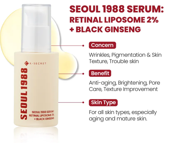 KSECRET - SEOUL 1988 Serum : Retinal Liposome 2% + Black Ginseng - Image 2
