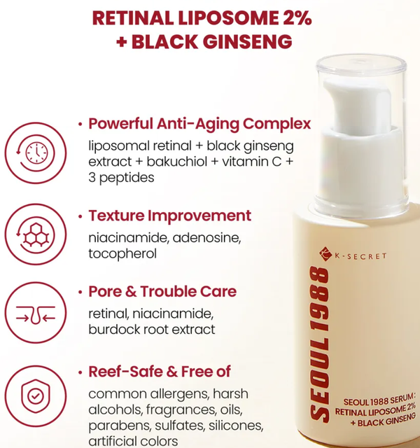 KSECRET - SEOUL 1988 Serum : Retinal Liposome 2% + Black Ginseng - Image 3