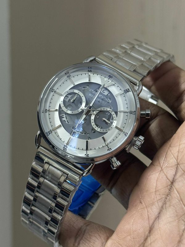ARMANI CHAIN OVAL GLASS MECCANICO WHITE DIAL