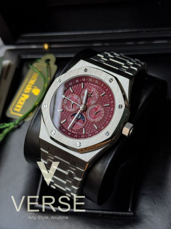 Audemars Piguet Royal Oak Perpetual CalendarWhite Gold Burgundy Dial 41mm 26574BC FULL SET MASTER GRADE