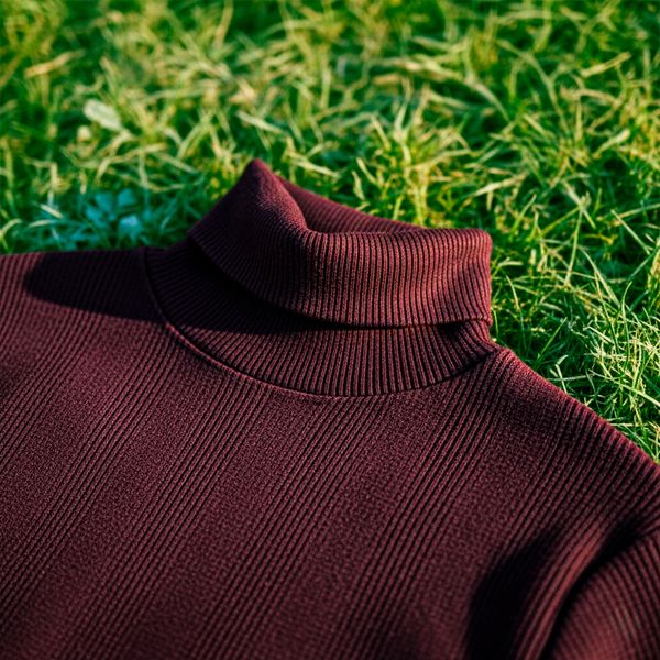 Turtleneck Sweater- Maroon - Image 2