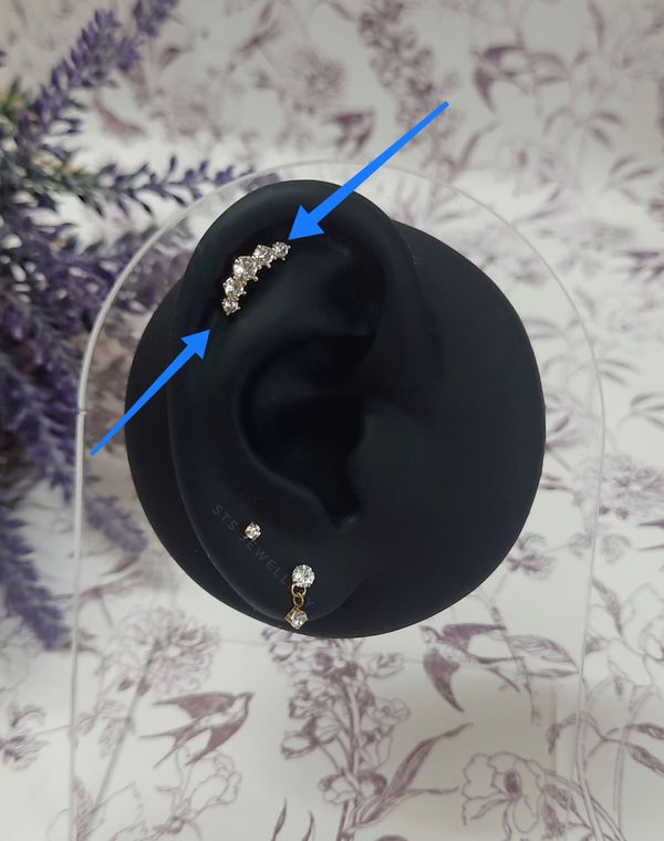 Crystal Flatback earrings ||single piece||