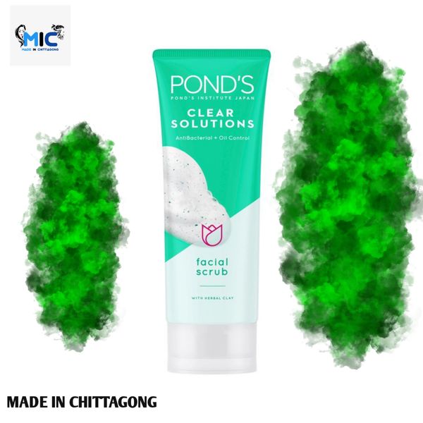 Pond’s Clear Solutions Facial Scrub With Herbal Clay(100gm)