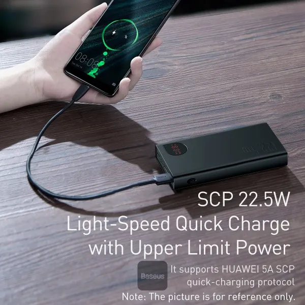Baseus Adaman 20000mAh 22.5W Metal Power Bank with Digital Display – Black