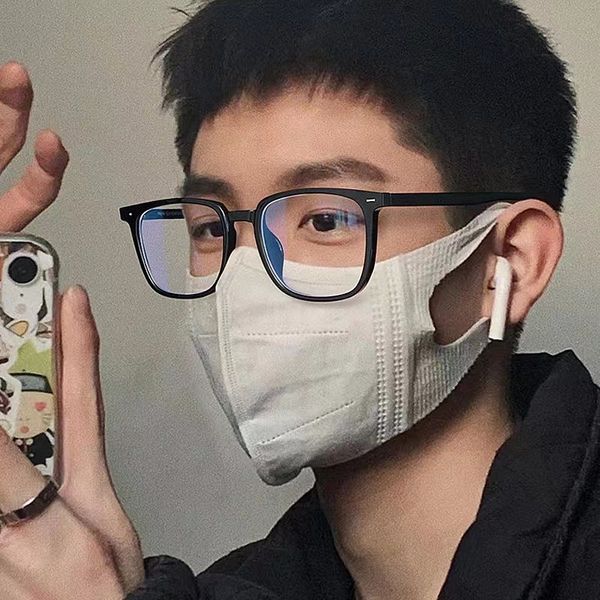New Myopia Glasses Finished Fashion Retro Glasses Frame Plain Plain Plain Glasses All-match Anti-blue Glasses for Men and Women