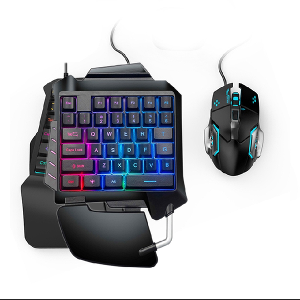 🖥️ Ergonomic 3-in-1 Gaming Combo Set – Keyboard + Mouse + Converter 🎮