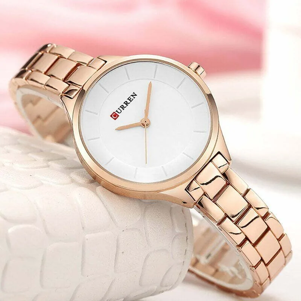 Curren 9015 Women – Rose Gold White