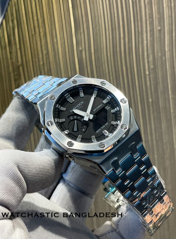 Gshock GM 2100 Silver BlBlack