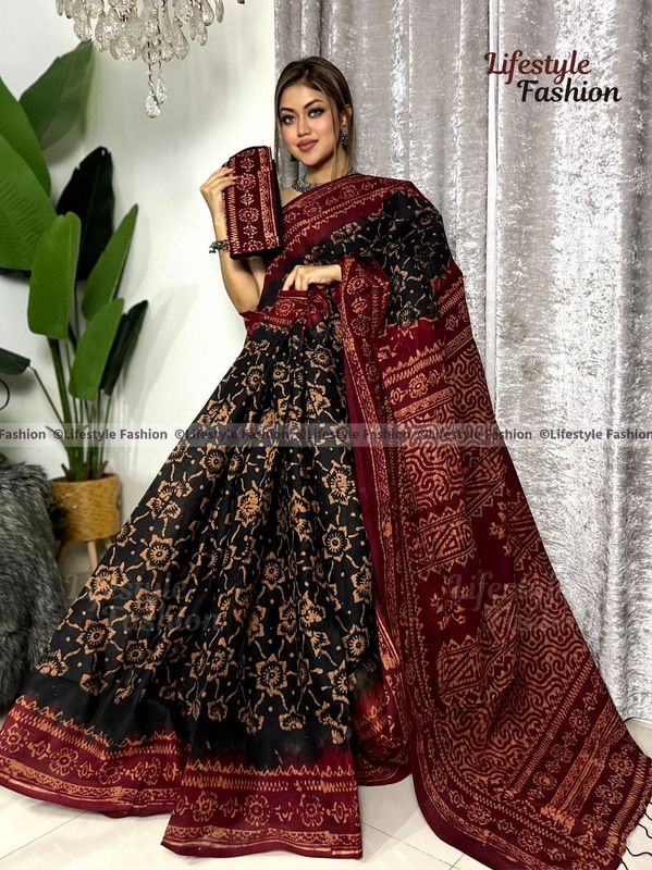 প্রিমিয়াম কোয়ালিটি আরামদায়ক কটন শাড়ি (LF-S25-13)