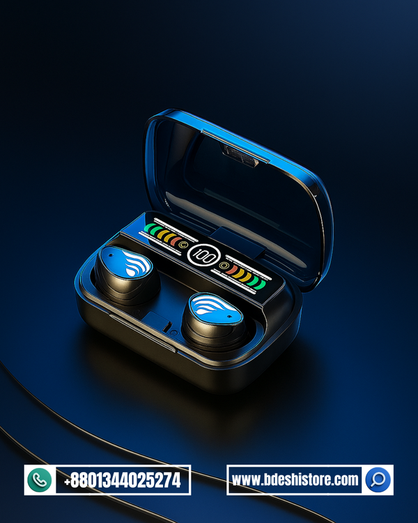 M27 TWS Bluetooth 5.3 Wireless Earbuds - Sport Waterproof Stereo Headphones with Touch Control, Mic & Charging Case for Android iOS