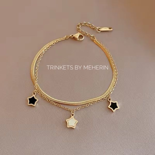 Double layer star bracelet