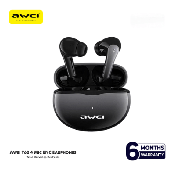 Awei T62 4 Mic ENC Earphones Bluetooth 5.3 Earbuds