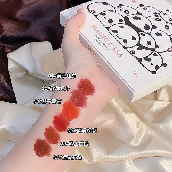 6 pcs panda lip glaze set. 299 taka only