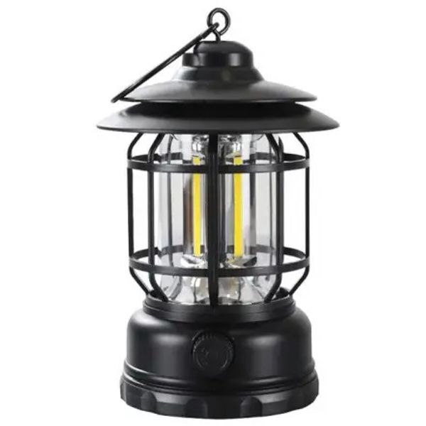 Multifunctional Rechargeable Stepless Dimming Handheld LED Camping Lamp Vintage Portable Lantern
