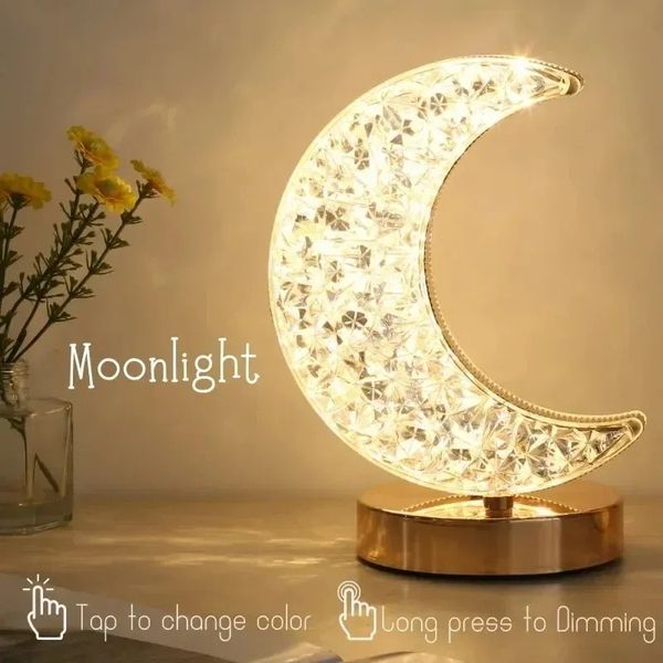 3D Moon Lamp – USB Rechargeable Crystal Touch Bedside Light for Bedroom & Home Decor Bangladesh price(BD)