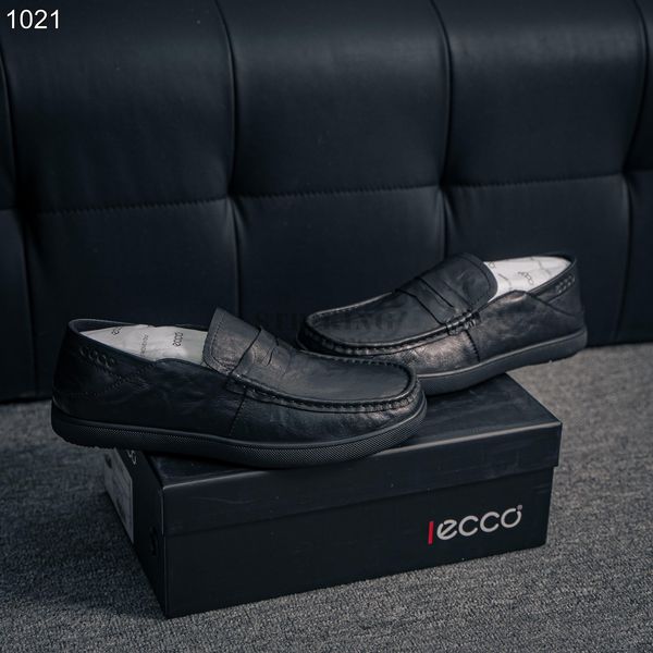 ECCO men's black loafer shoes