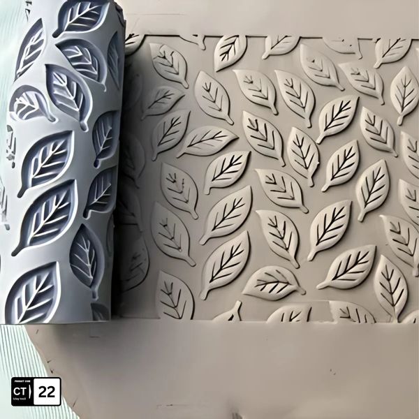 Falling Leaves Pattern Texture Roller – 12 cm Clay, Fondant & Pottery Imprint Tool | InDecorBD