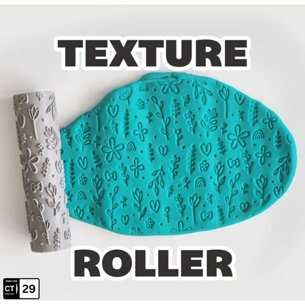Floral Flower Design Texture Roller – 10 cm Clay, Fondant & Pottery Imprint Tool | InDecorBD