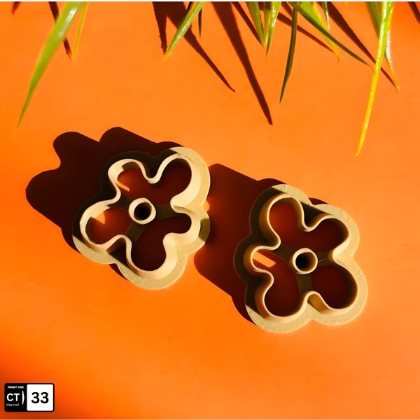Simple Flower Polymer Clay Cutter Set – 2 Pcs Jewelry & Craft Tool | InDecorBD