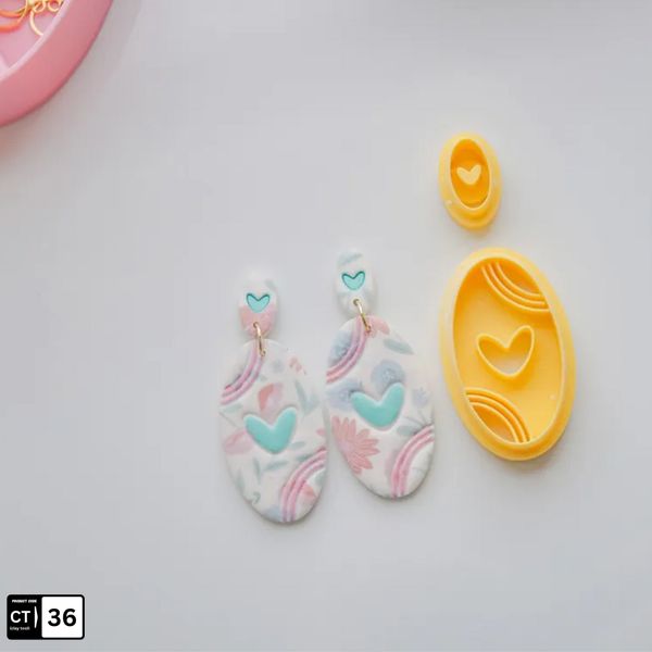 Retro Heart Polymer Clay Cutter Set – 2 Pcs Jewelry & Craft Tool | InDecorBD