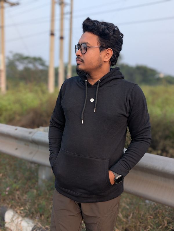 Exclusive Black Hoodie Solid Color