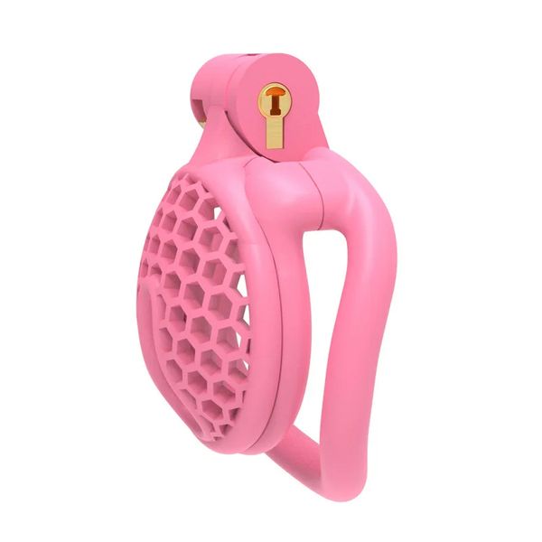 24 New Mini Beehive Chastity Lock Pink Breathable CB Lock Men's Chastity Device Fun Supplies Sexy Toys for Men Cock Cage Sextoy